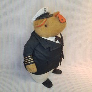 Vintage Patico Policeman Pig Plush Doll San Francisco Stuffed Animal Westport
